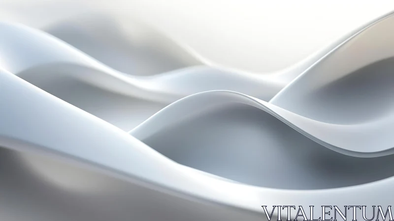 Smooth white abstract waves in minimalist 3D digital art style.