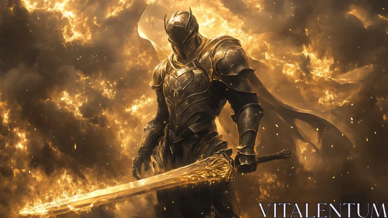Blazing dusk crowns the armored fire knight with molten glory