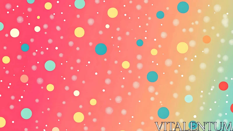 Chromatic gradient field with multicolored circular particle array.