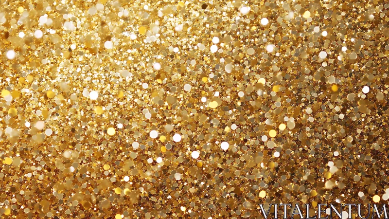 Specular microglitter field with dense golden bokeh distribution.