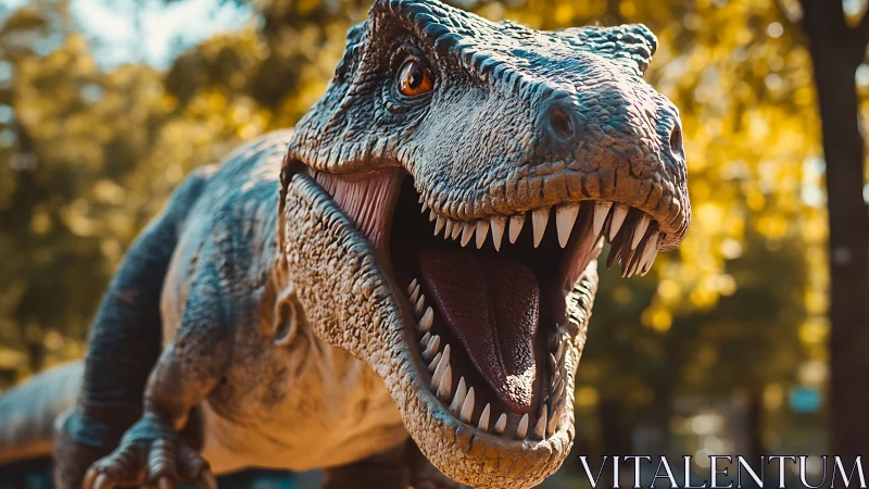 Roaring dinosaur model brings prehistoric power to the park