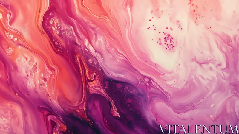 Swirling pink and orange colors dance in a dreamy liquid flow