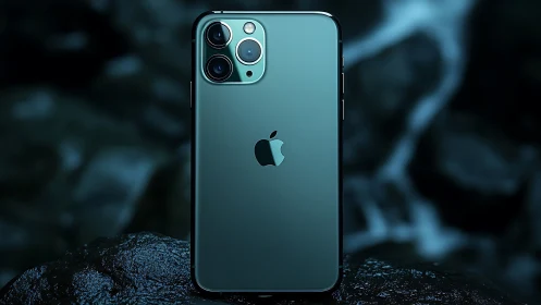 iPhone 12 Pro in Pacific Blue exhibits precision-engineered camera module with triple lens configura