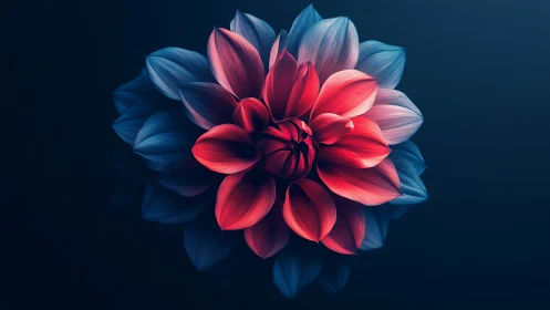 Red Dahlia's Dance of Light and Shadow.