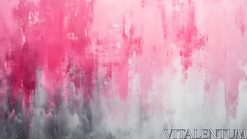 Pink and Gray Abstract Wall Art with Soft Brush Strokes.