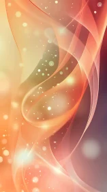 Translucent orange plasma waves with bokeh light particles