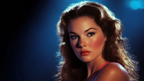 Portrait in cinematic neon rim light studies luminous skin tones