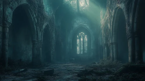 Moonlit ivy reclaims a forgotten cathedral in quiet triumph