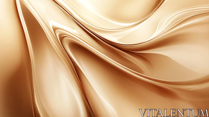 Golden cream waves flow softly in a soothing abstract scene