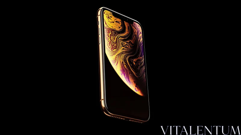 iPhone XS Max Gold with Liquid Marble Display Wallpaper