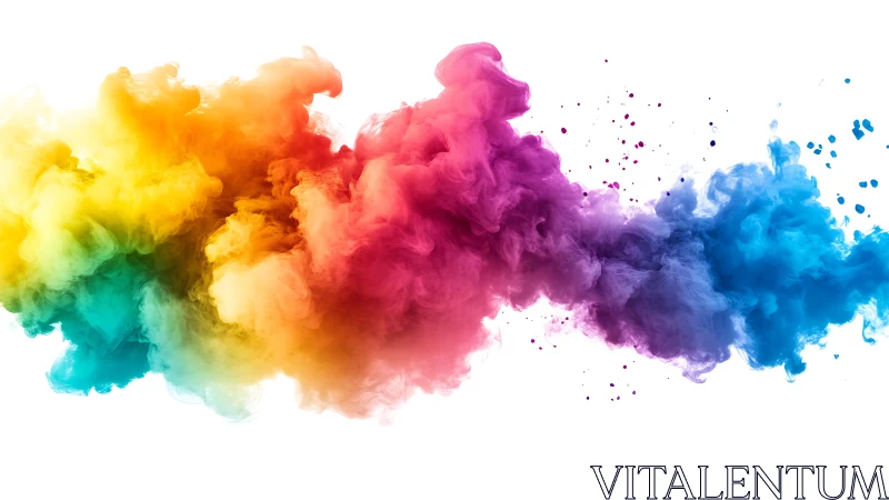 Color cloud in motion, a joyful rainbow burst in air.