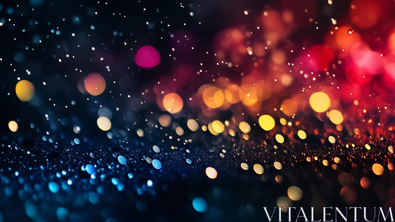 Abstract bokeh lights in vibrant colors, dreamy night atmosphere.