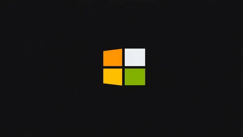 Minimalist four-color square window icon on black field.