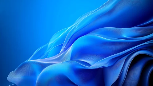 Billowing electric blue waves in smooth digital abstraction.
