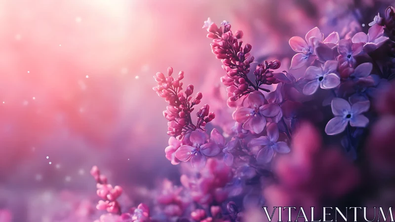 Lilac flowers in soft focus with gradient lighting