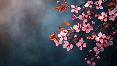 Pink Cherry Blossoms Dance in Spring's Gentle Light.