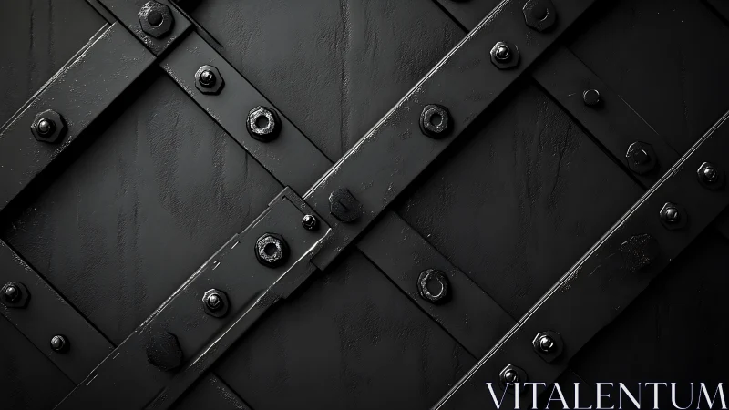 Gritty black steel lattice with stubborn bolts in formation.