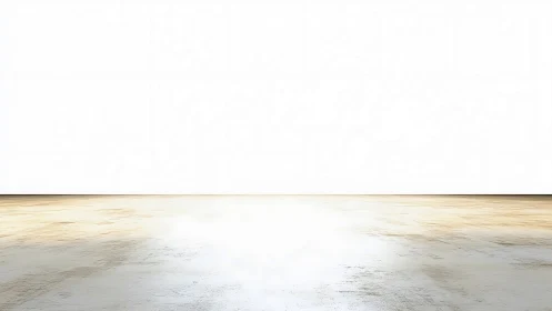 Open minimalist studio floor gently meets bright white light