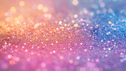 Soft rainbow glitter field shimmering in gentle light.