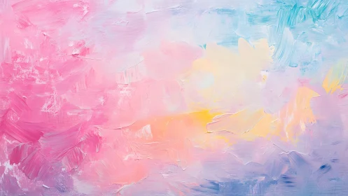 Soft pastel abstract painting with textured brush strokes.