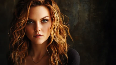 Photorealistic half-length portrait with chiaroscuro lighting.