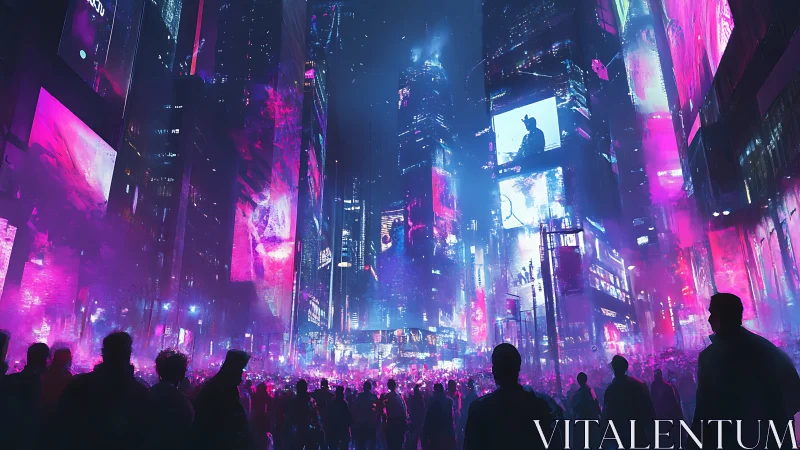 Neon-crowded future street humming under electric skies.