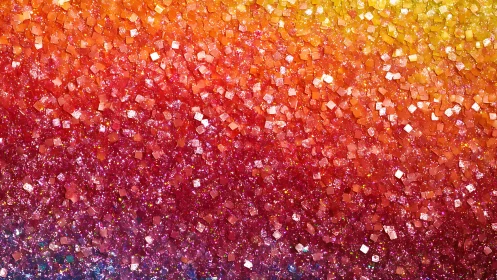Gradient glitter crystals form vivid warm spectrum field.