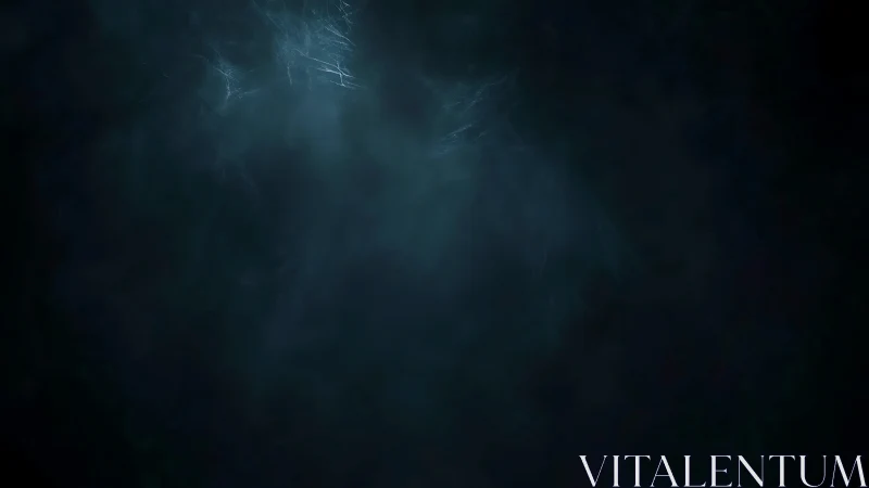 Digital painting of ethereal blue mist in deep void space.