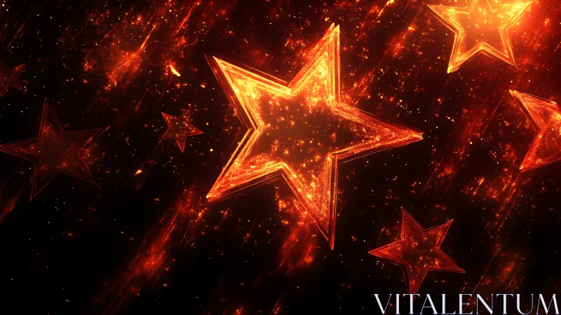 Celestial Fire: Neon Stars Ignite Cosmic Dance.