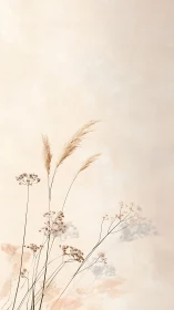 Minimalist Botanical Arrangement: Dried Grasses and Seed Heads.