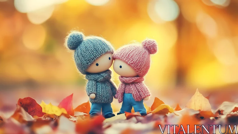 Autumn Romance Between Knitted Companions.