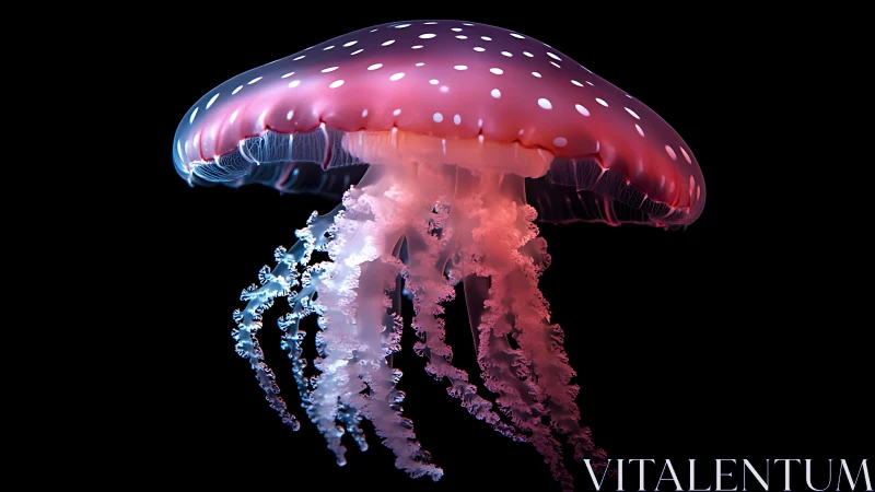 Spotted jellyfish rendered in high-contrast digital profile.