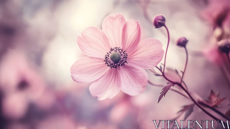 Pastel macro bloom with ethereal bokeh field rendering.