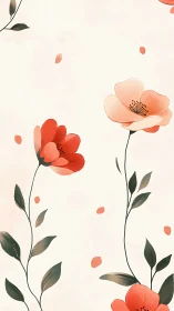 Floral arrangement with red and coral blooms.