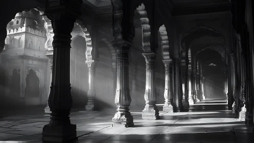 Soft light wandering through timeless stone arches at dawn.