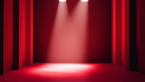 Red spotlight stage ready for bold creative moments.