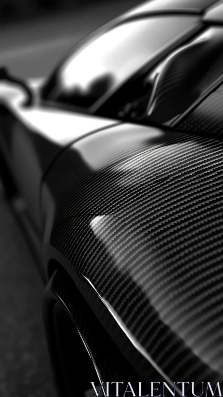 Carbon fiber hypercar bodywork under shallow depth-of-field study.