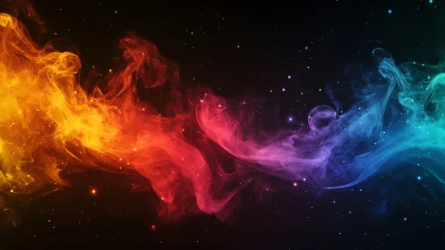 Spectral nebula streams blending across deep starfield background