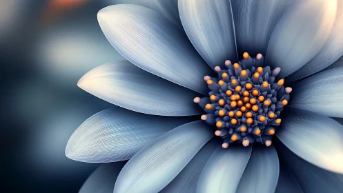 Botanical form rendered with directional linework texturing and chromatic contrast