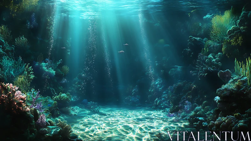 Sunlit coral cathedral hums quietly beneath the waves