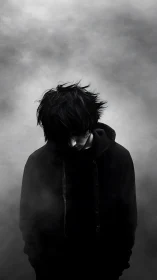 Soft shadows and quiet storms around a lone figure.