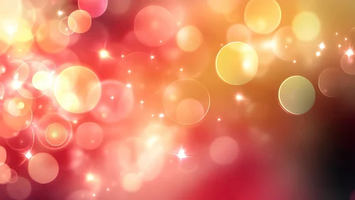 Bokeh circles overlay fill warm red and yellow gradient field