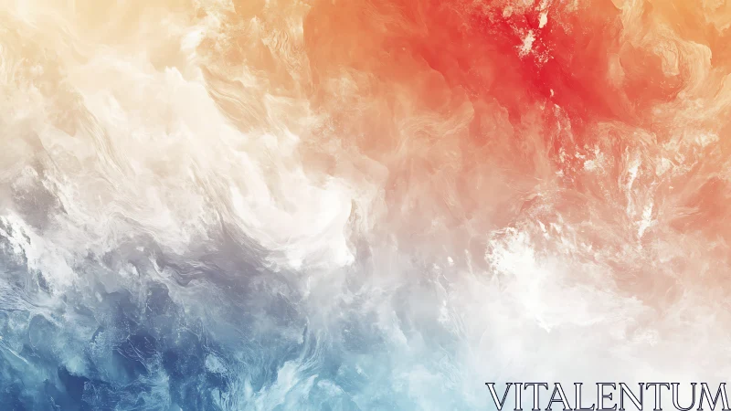 Vibrant abstract gradient with warm red and cool blue swirls.