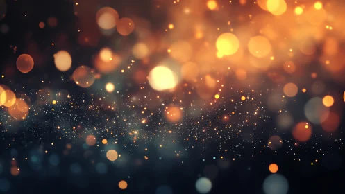 Golden bokeh lights drift through a dreamy night sky.
