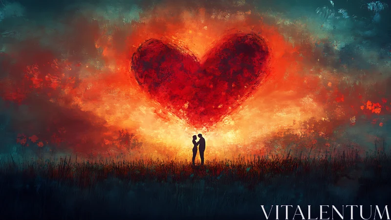 Two Hearts Glowing Beneath a Burning Sky.