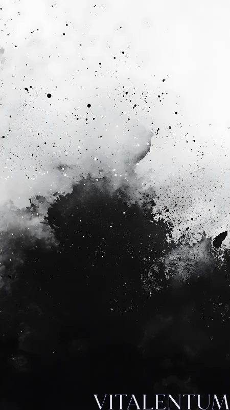 Inkstorm bloom between shadowed void and pale silence.