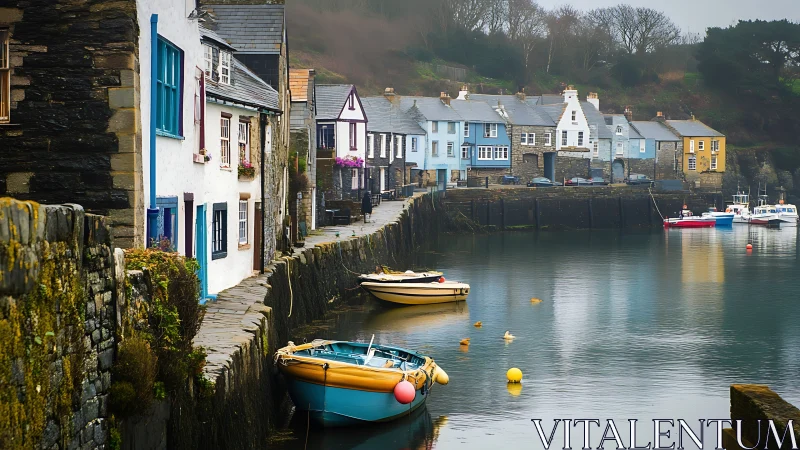 Harbor hush over pastel cottages and bobbing morning boats.
