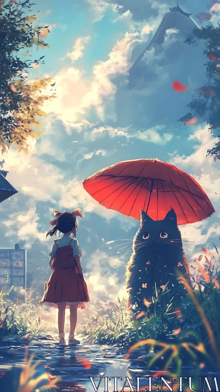 Quiet rainy afternoon with a girl and her giant cat friend.