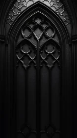 Gothic black archway rendered with intricate ornate tracery