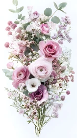 Luxe Floral Arrangement with Pink Roses and Eucalyptus
